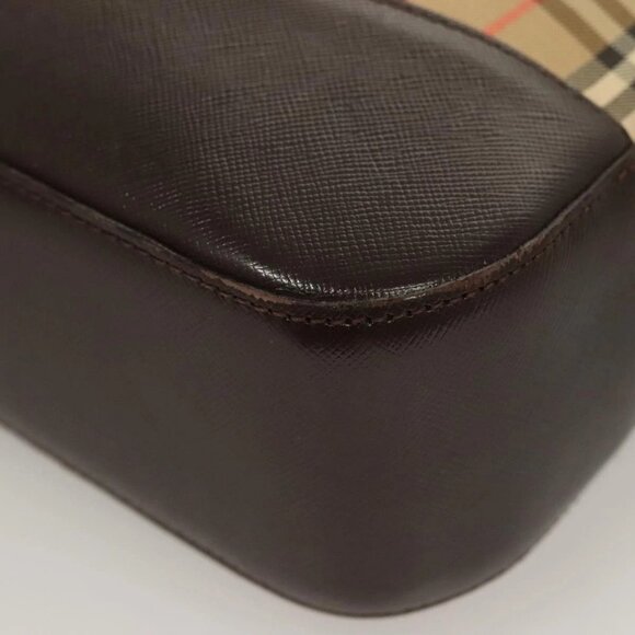 BURBERRY Nova Check Tote Bag Canvas Beige Silver Auth BA2880 - Picture 5 of 16